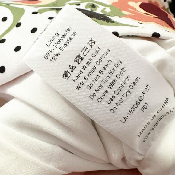 Lavish Alice Floral Polka Dot Puff‎ Sleeve Mini Dress - Size 12 - Picture 8 of 14